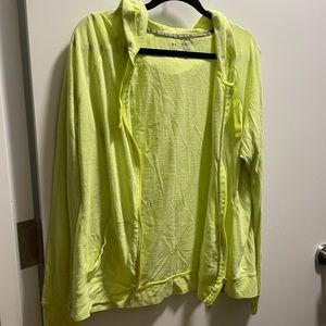 Under Armour Washed Neon Yellow Zip Up Hoodie XL